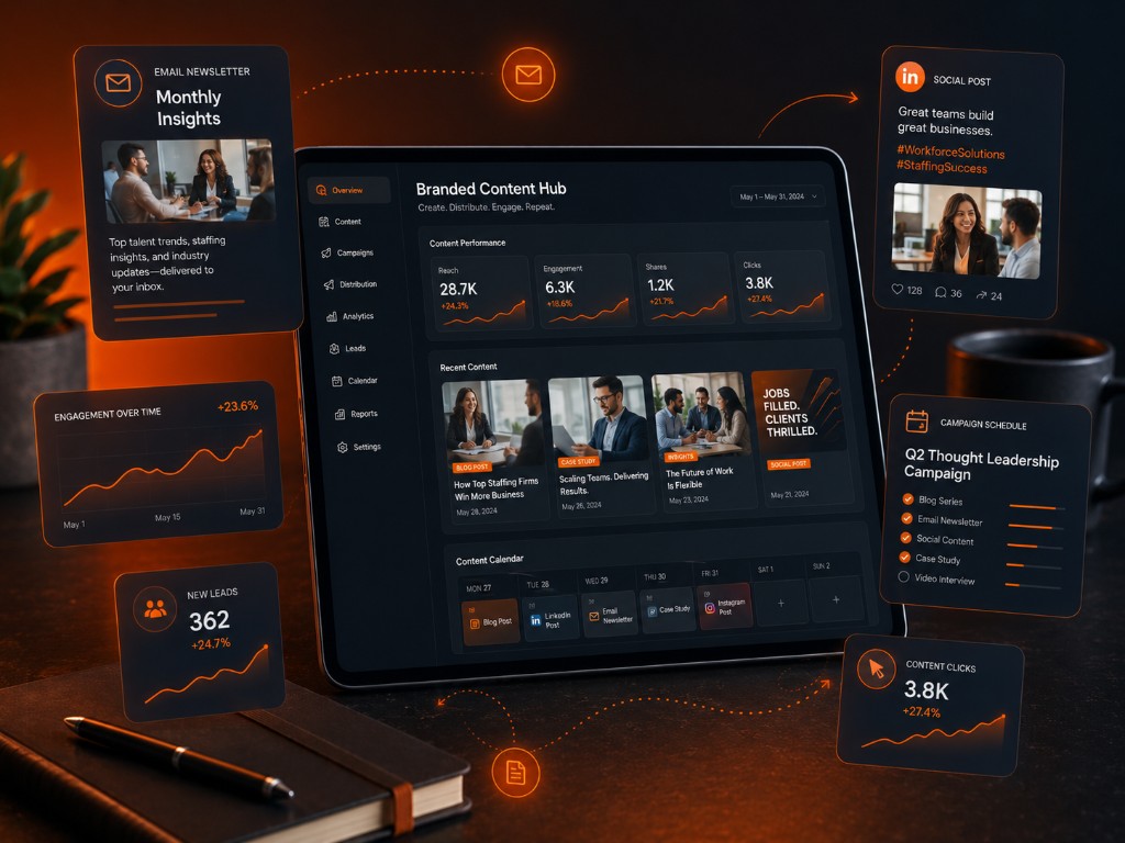 Branded magazines and content for staffing firms
