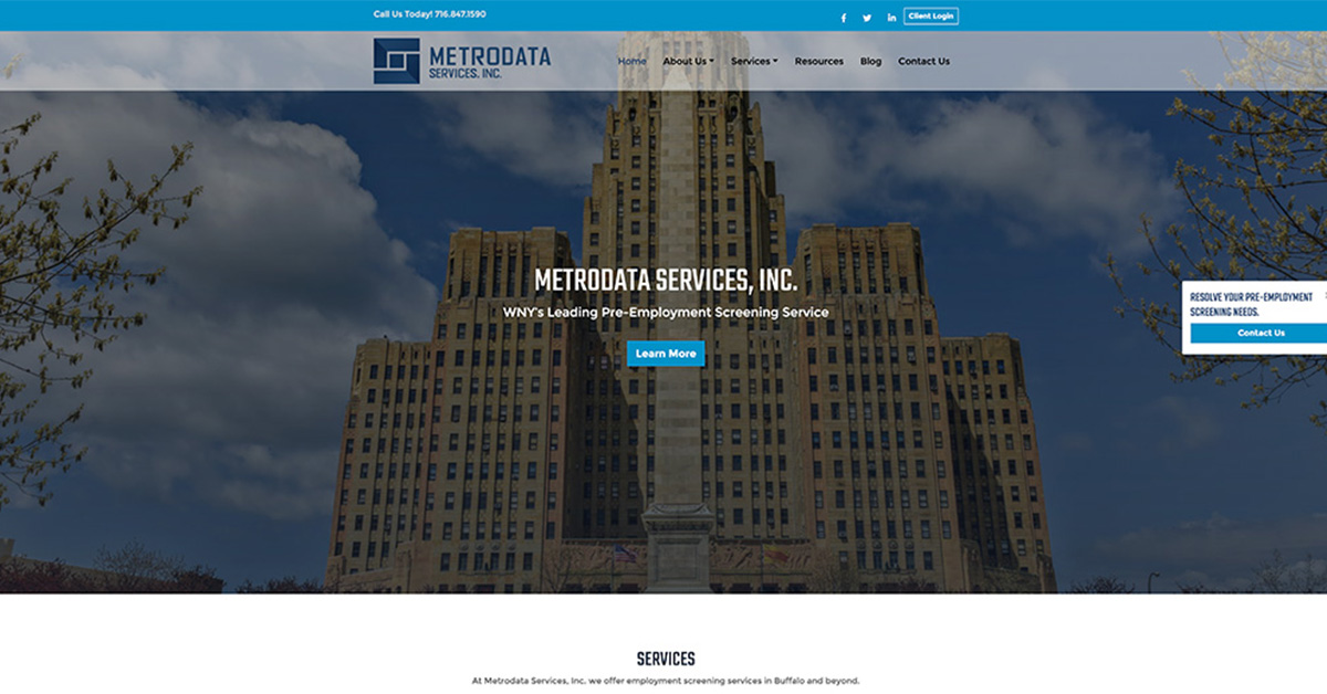 Metrodata Services Website Screenshot