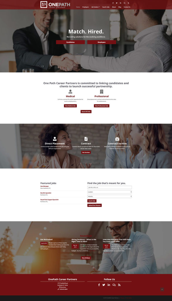 OnePath Career Partners Website Screenshot