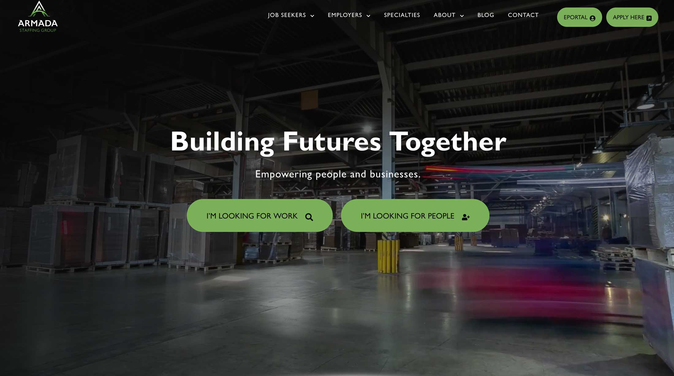 Armada Staffing Group website