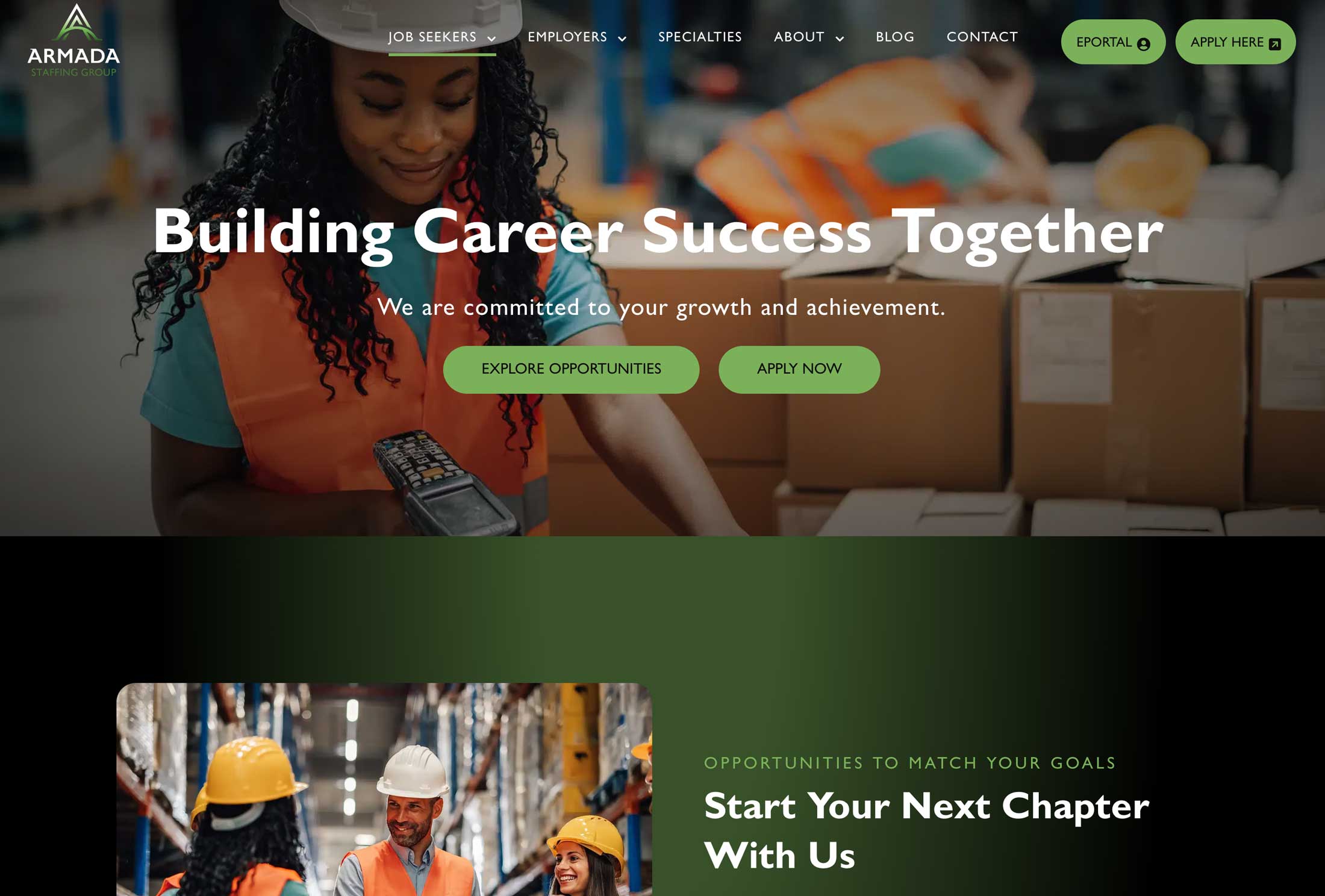 Armada Staffing Group website