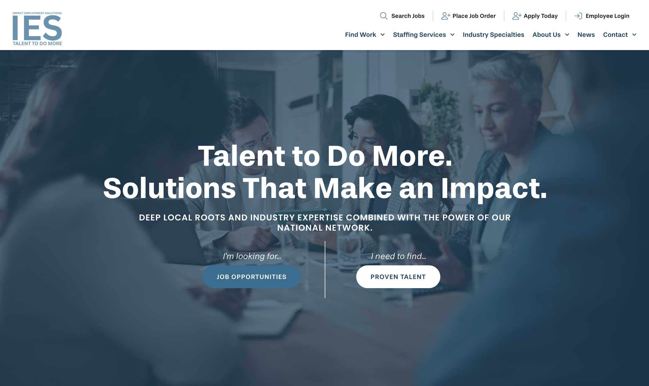 Impact Employment Solutions website