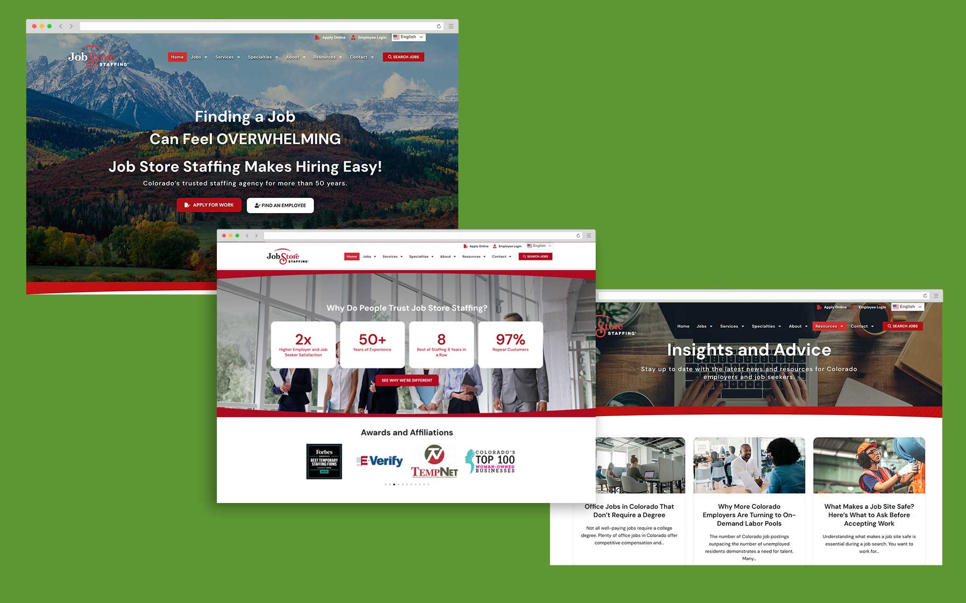 Job Store Staffing website
