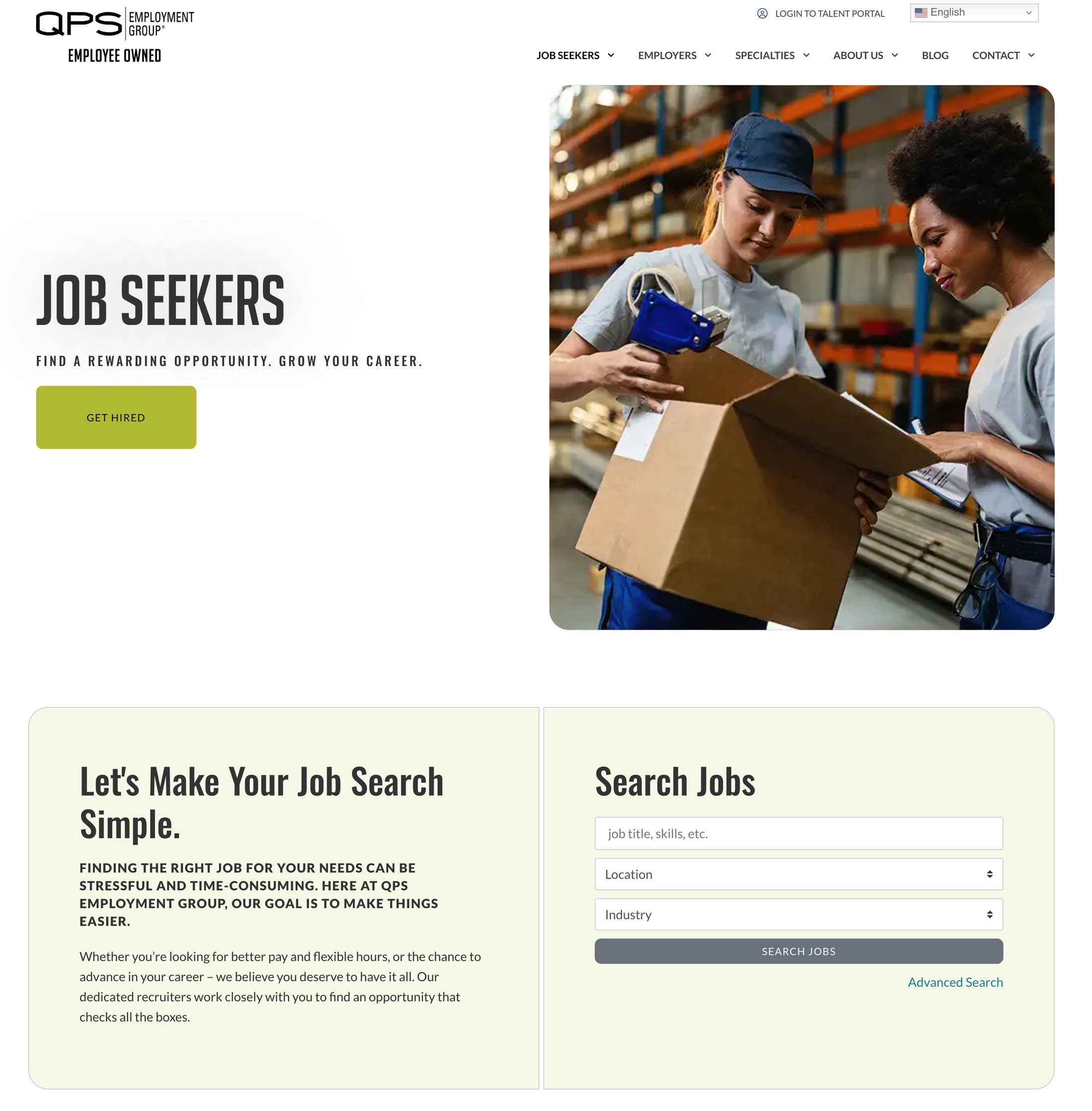 QPS Employment Group website
