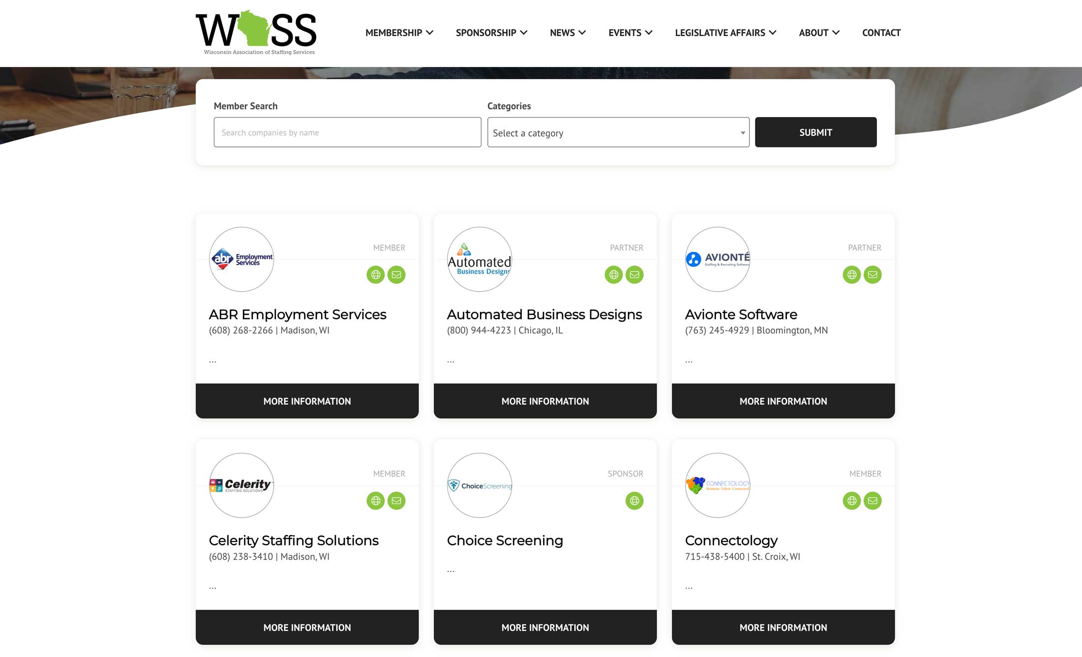 Wisconsin Association of Staffing Services website